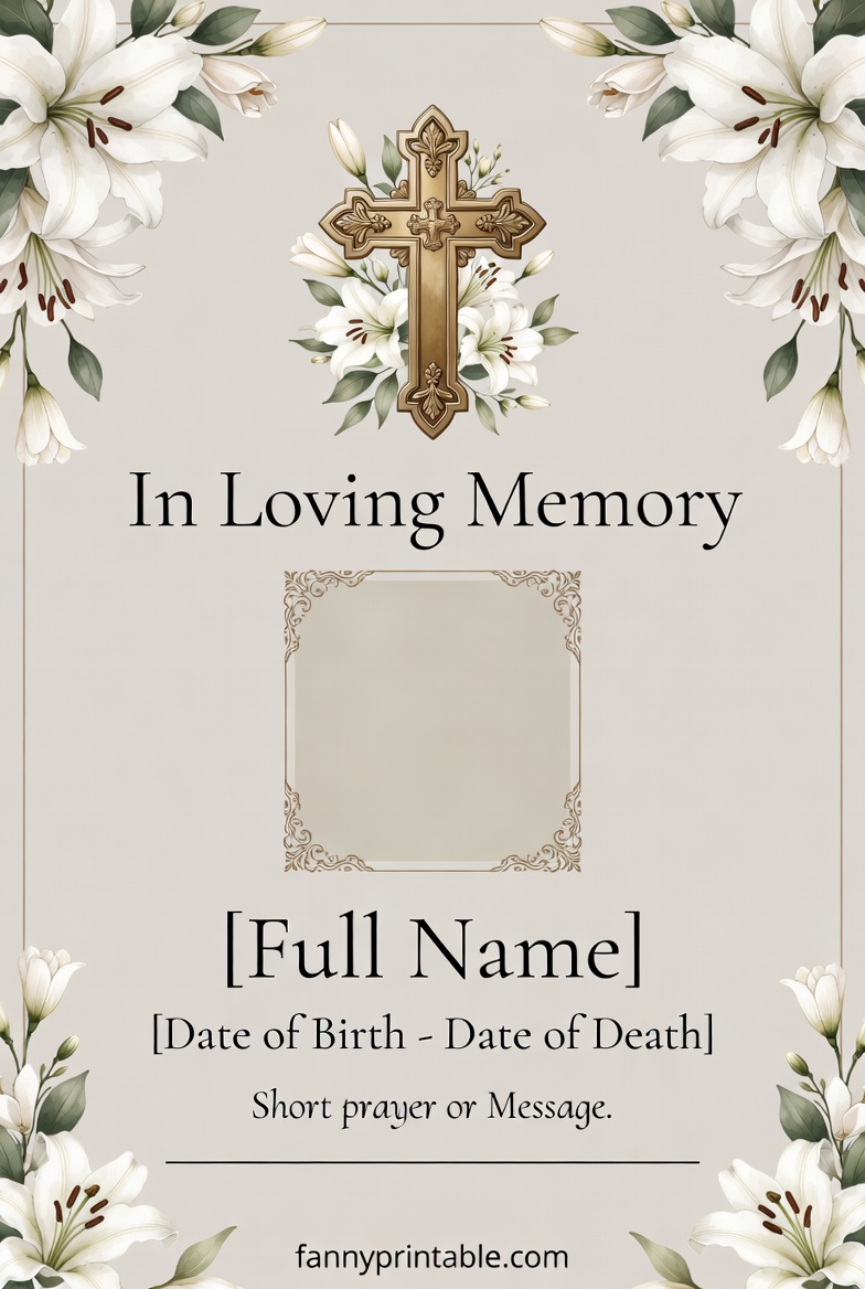Free Printable Funeral Memorial Card Template - FannyPrintable.Com (1)