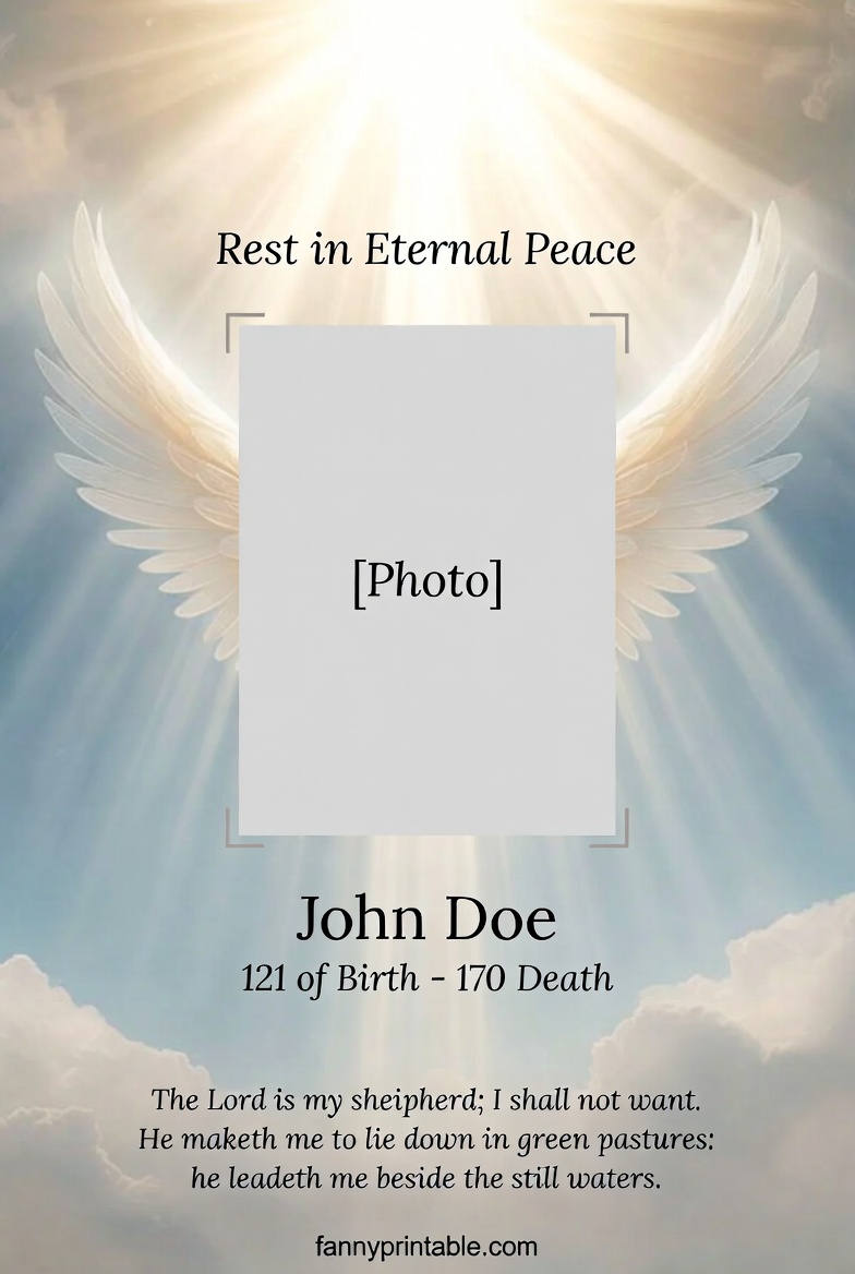 Free Printable Funeral Memorial Card Template - FannyPrintable.Com (2)