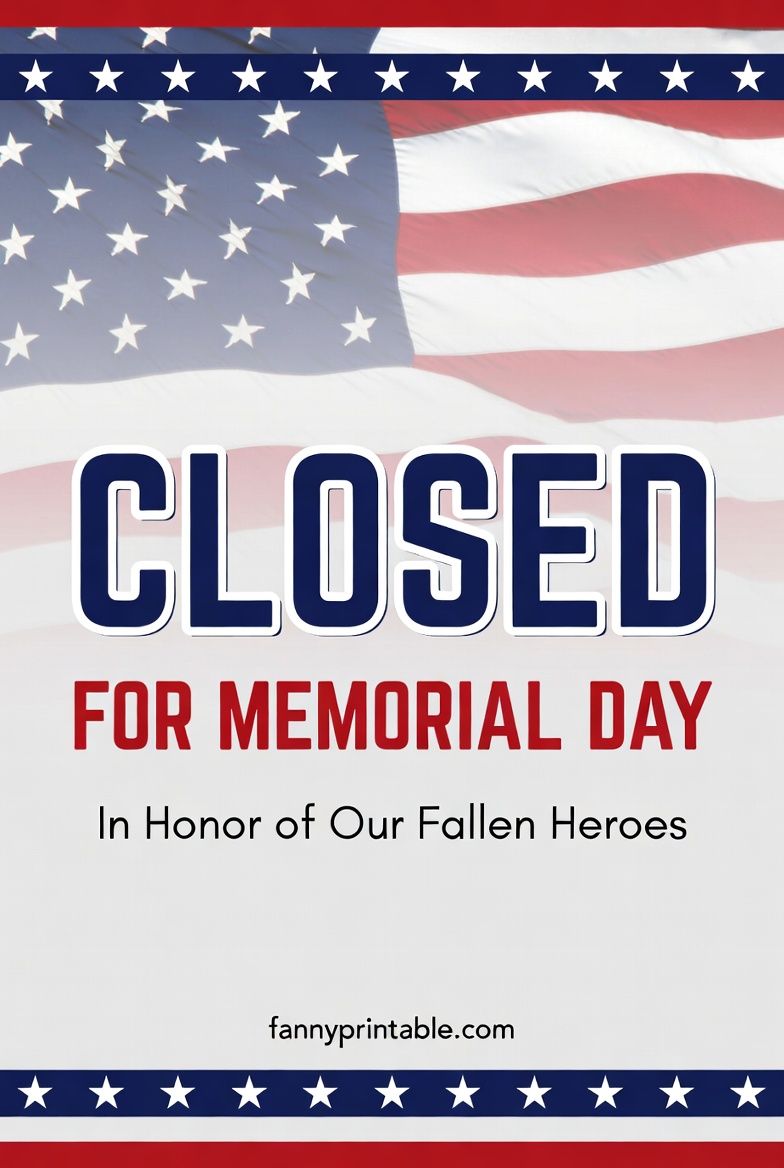 Free Printable Holiday Closed Signs For Businesses Memorial Day - FannyPrintable.Com (1)