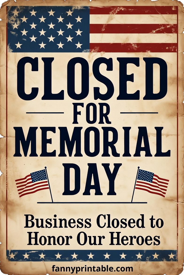 Free Printable Holiday Closed Signs For Businesses Memorial Day - FannyPrintable.Com (2)