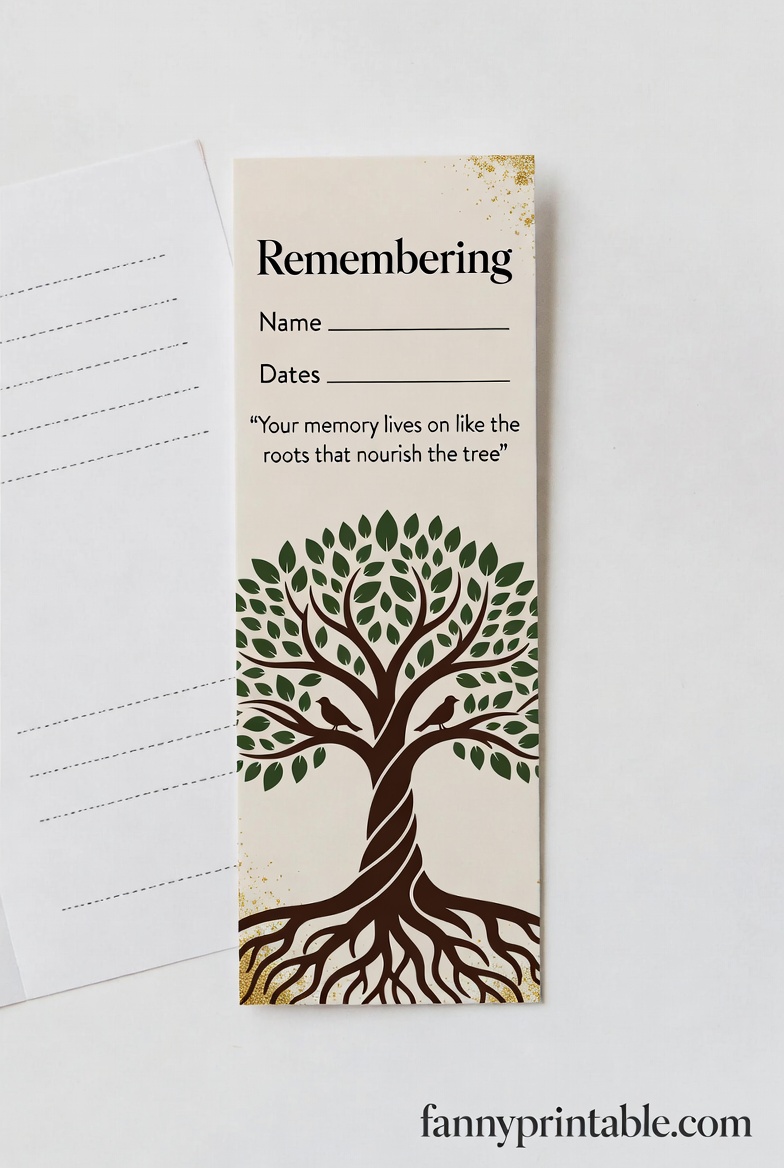 Free Printable Memorial Bookmark Templates - FannyPrintable.Com (2)