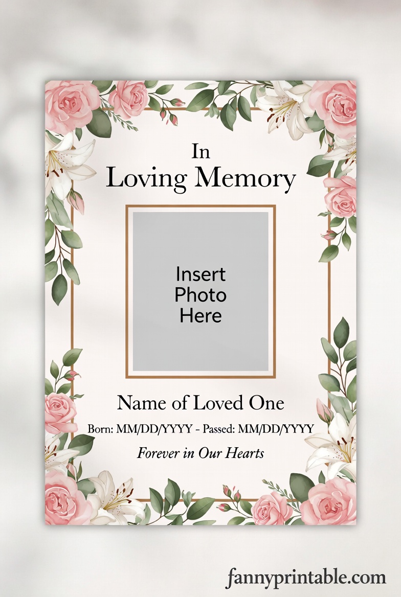 Free Printable Memorial Card Template - FannyPrintable.Com (1)