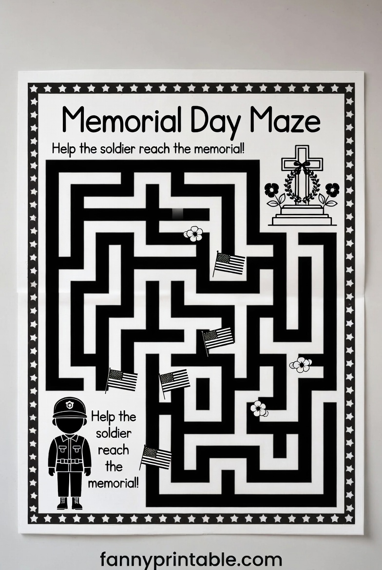 Free Printable Memorial Day Activity Sheets - FannyPrintable.Com (3)