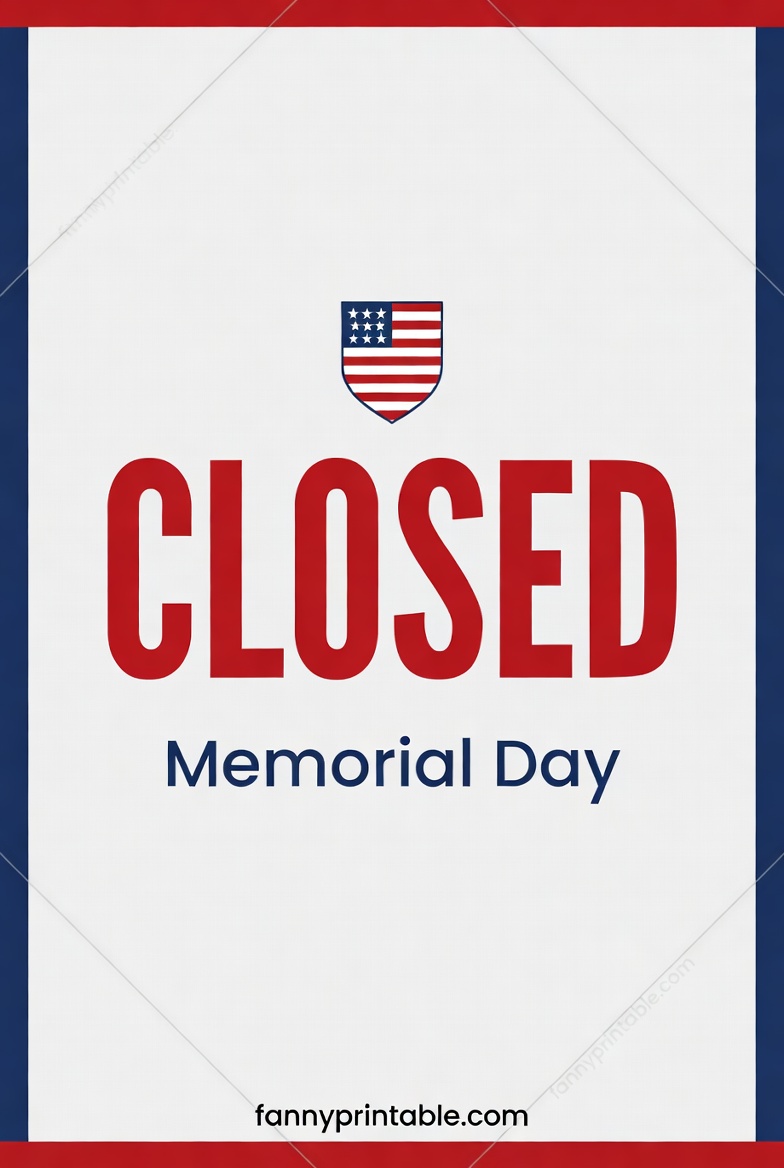 Free Printable Memorial Day Closed Signs - FannyPrintable.Com (2)