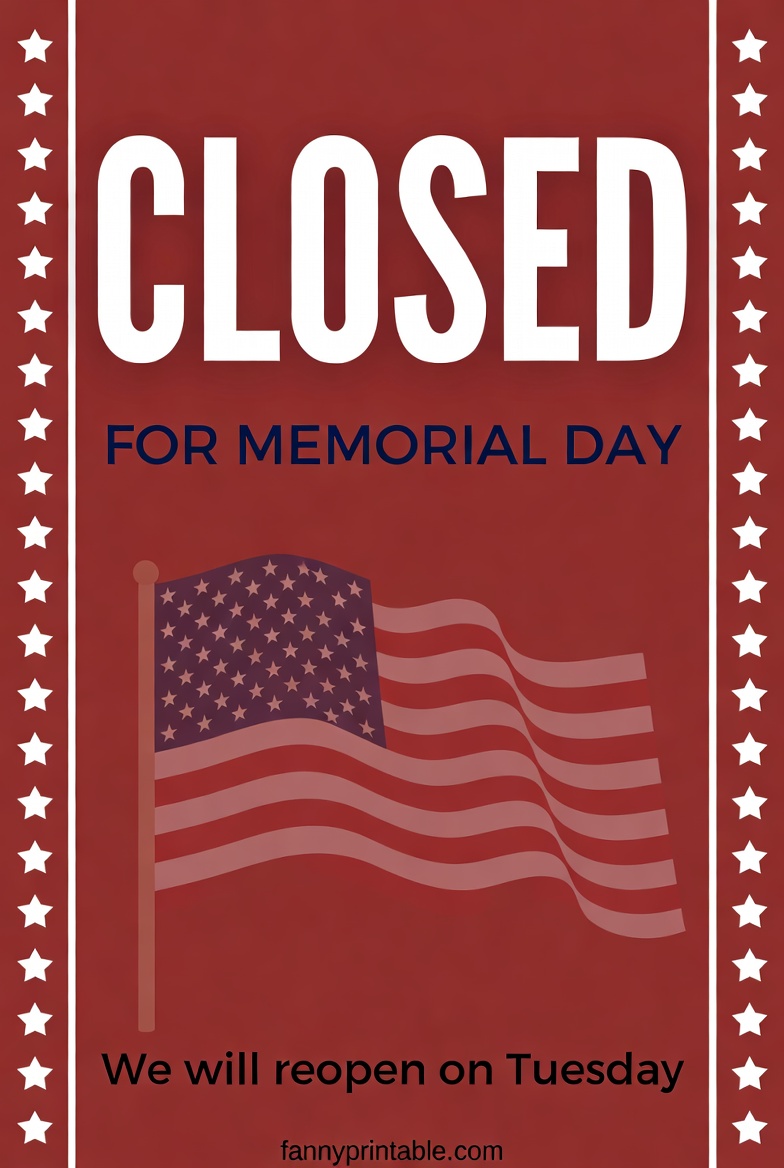 Free Printable Memorial Day Closed Signs For Businesses FannyPrintable.Com 1 Free Printable Memorial Day Closed Signs For Businesses - FannyPrintable.Com (1)