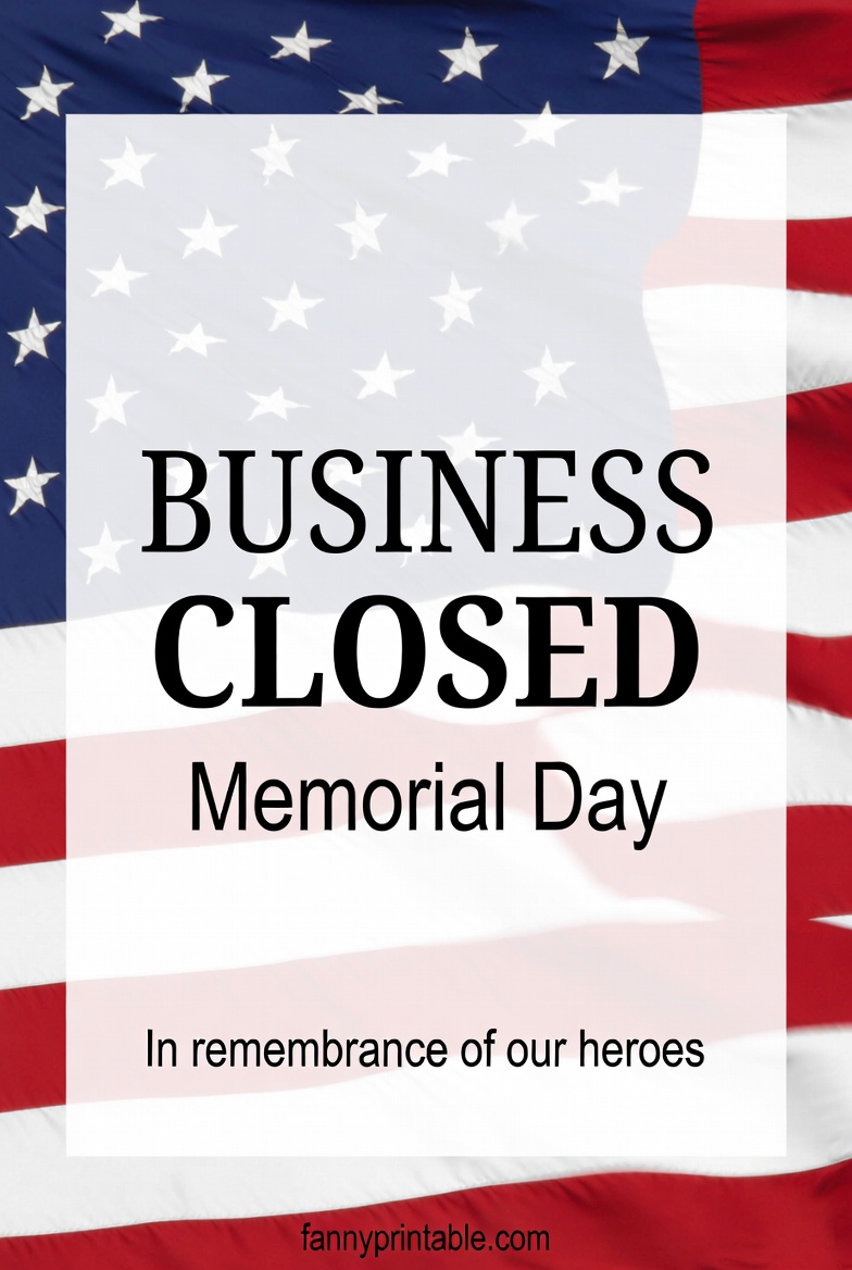 Free Printable Memorial Day Closed Signs For Businesses FannyPrintable.Com 2 Free Printable Memorial Day Closed Signs For Businesses - FannyPrintable.Com (2)