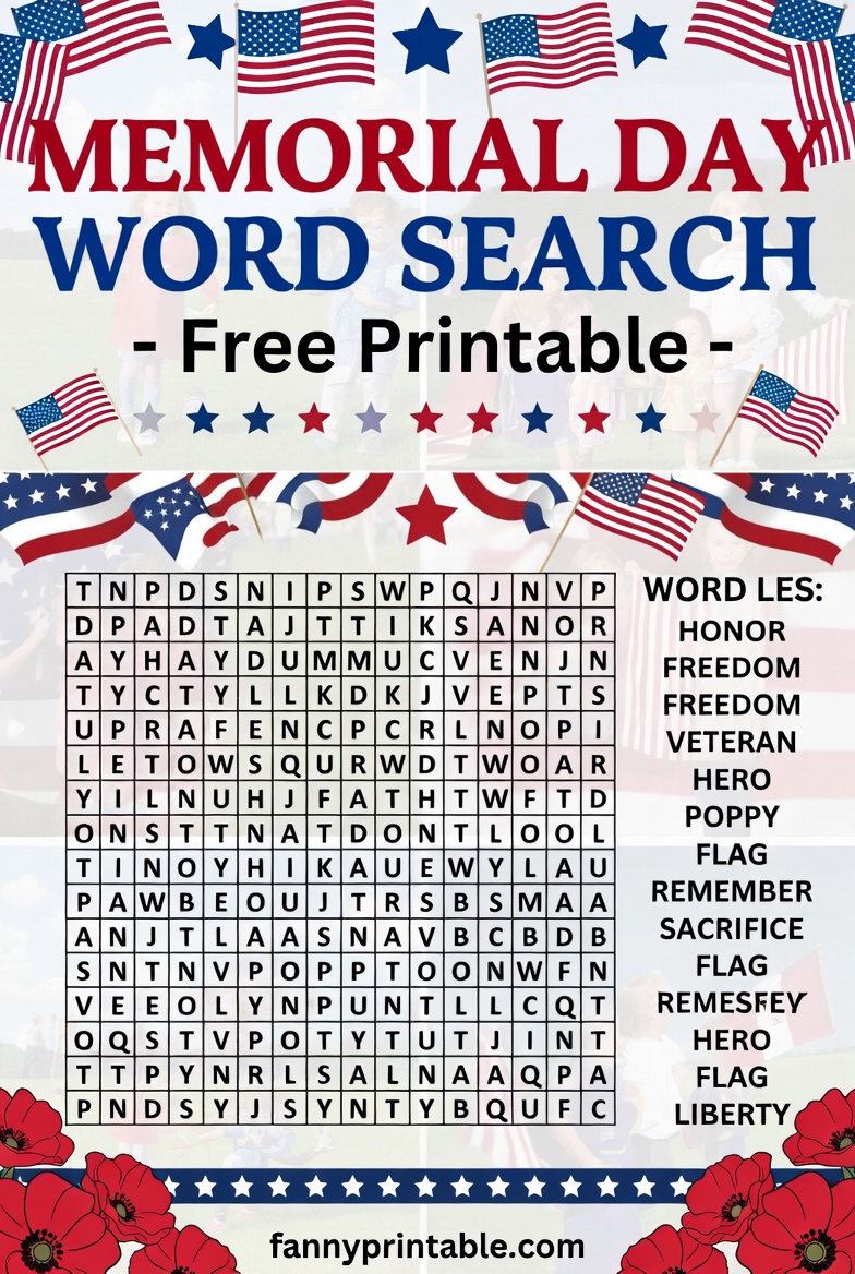 Free Printable Memorial Day Games - FannyPrintable.Com (3)