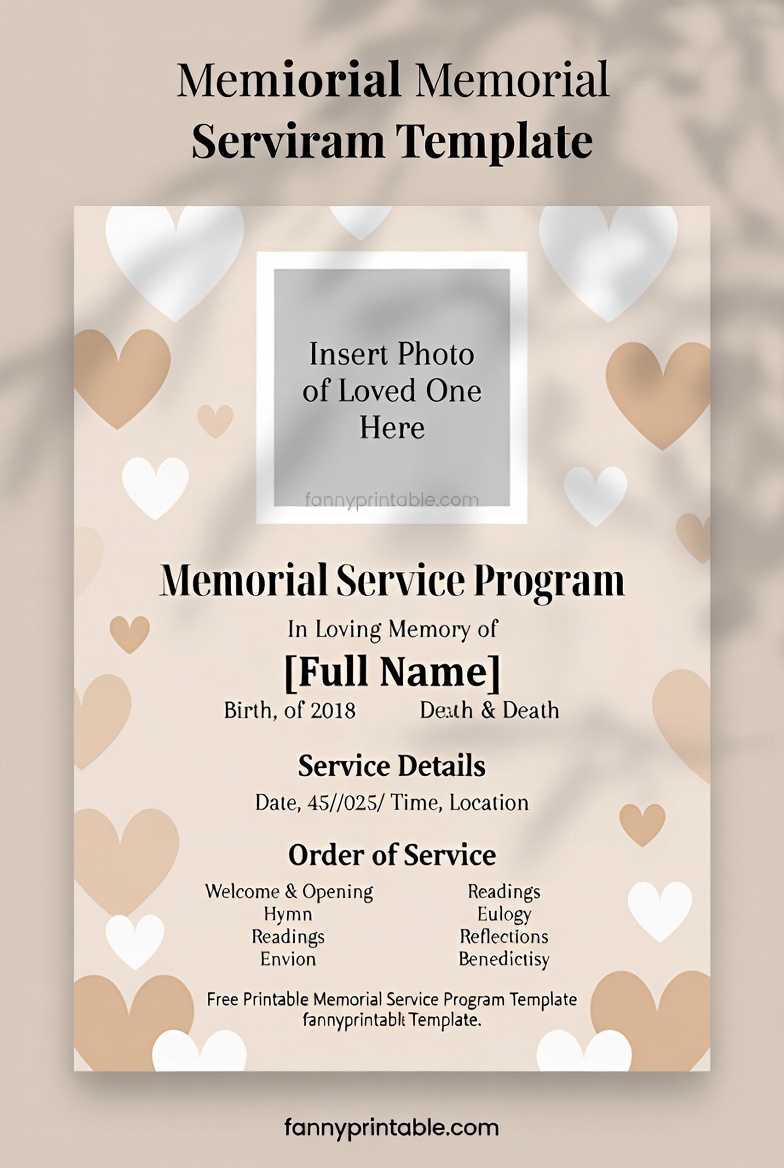 Free Printable Memorial Service Program Template - FannyPrintable.Com (2)