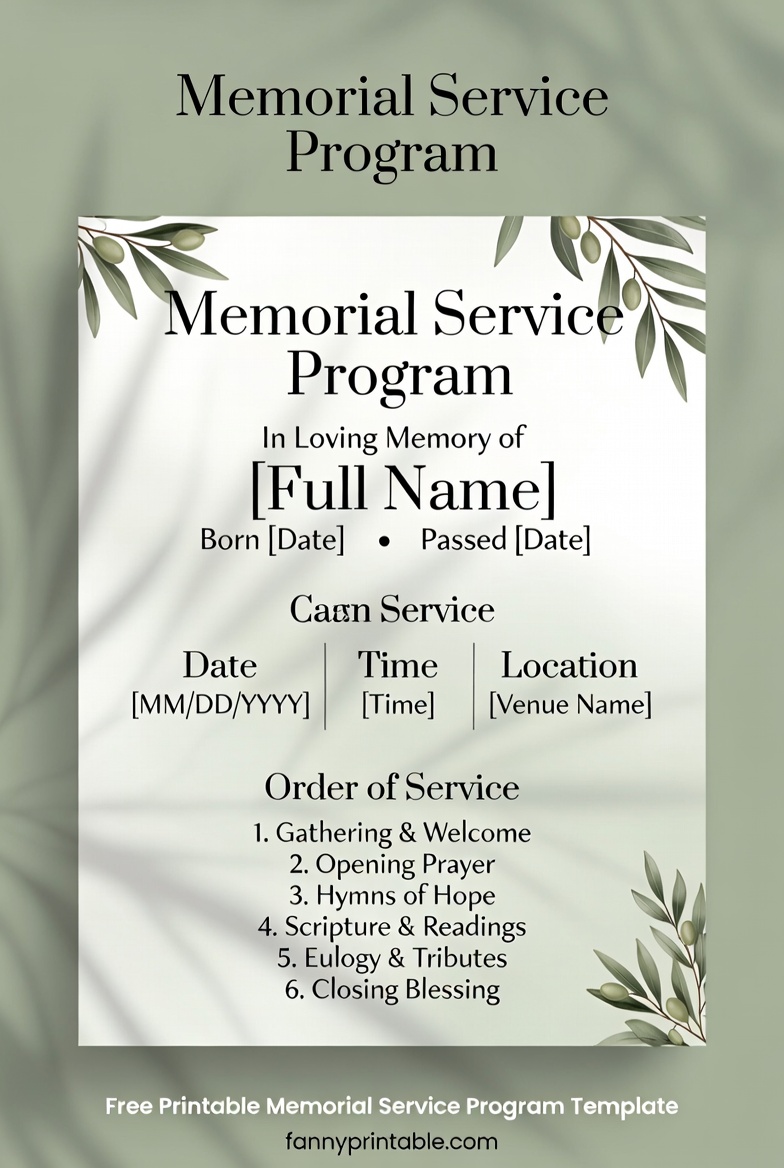 Free Printable Memorial Service Program Template - FannyPrintable.Com (4)