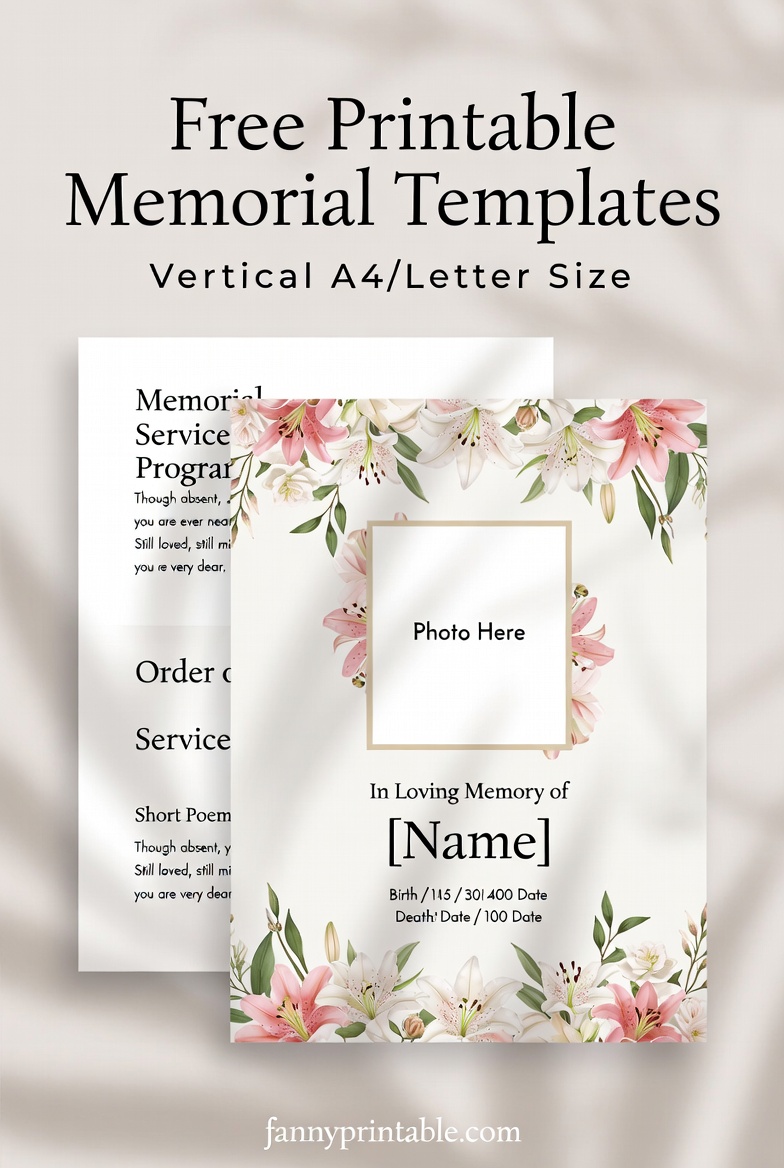 Free Printable Memorial Templates - FannyPrintable.Com (1)