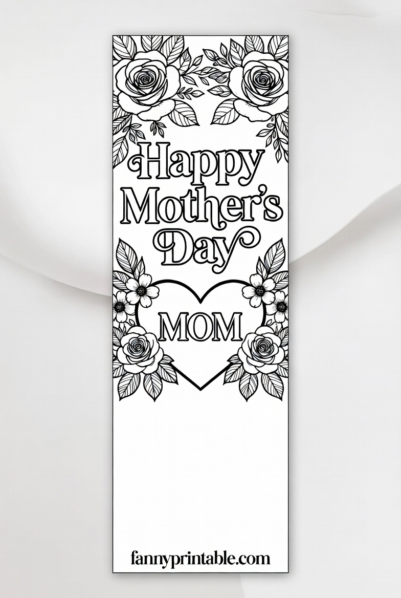 Free Printable Mother's Day Bookmarks To Color (3)