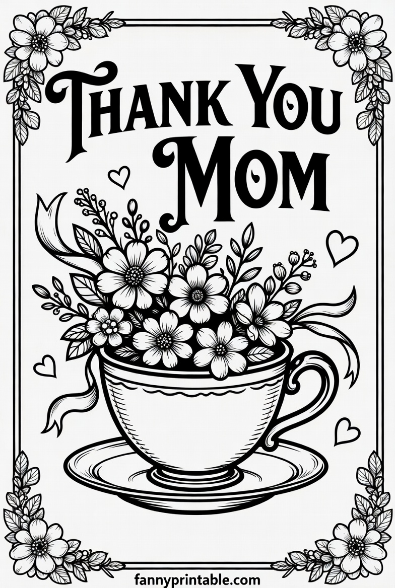 Free Printable Mother's Day Card Coloring Page (1)