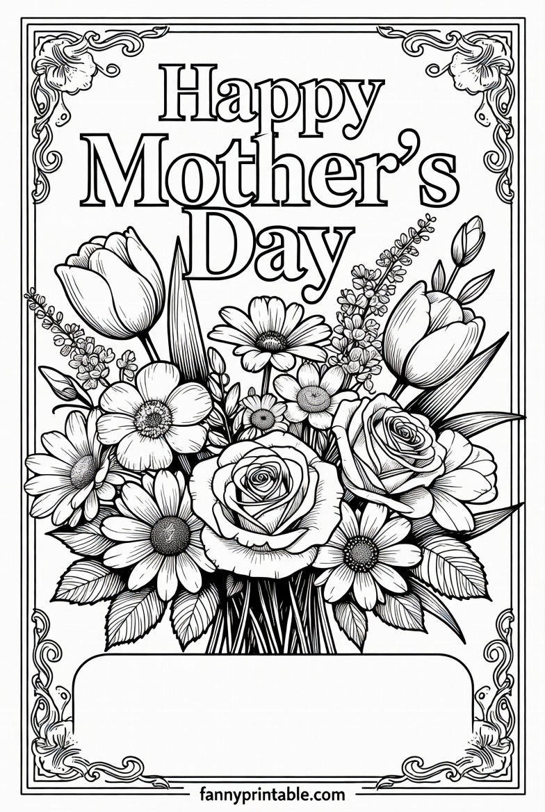 Free Printable Mother's Day Card Coloring Page (2)