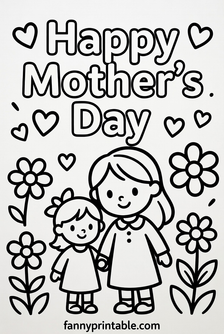 Free Printable Mother's Day Card For Kids To Color (2)