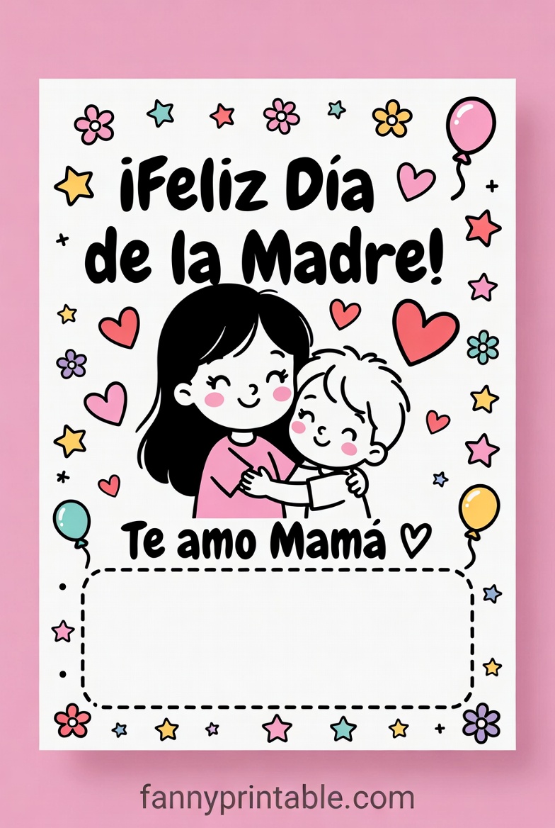 Free Printable Mothers Day Card In Spanish 1 1 Free Printable Mother's Day Card In Spanish (1)