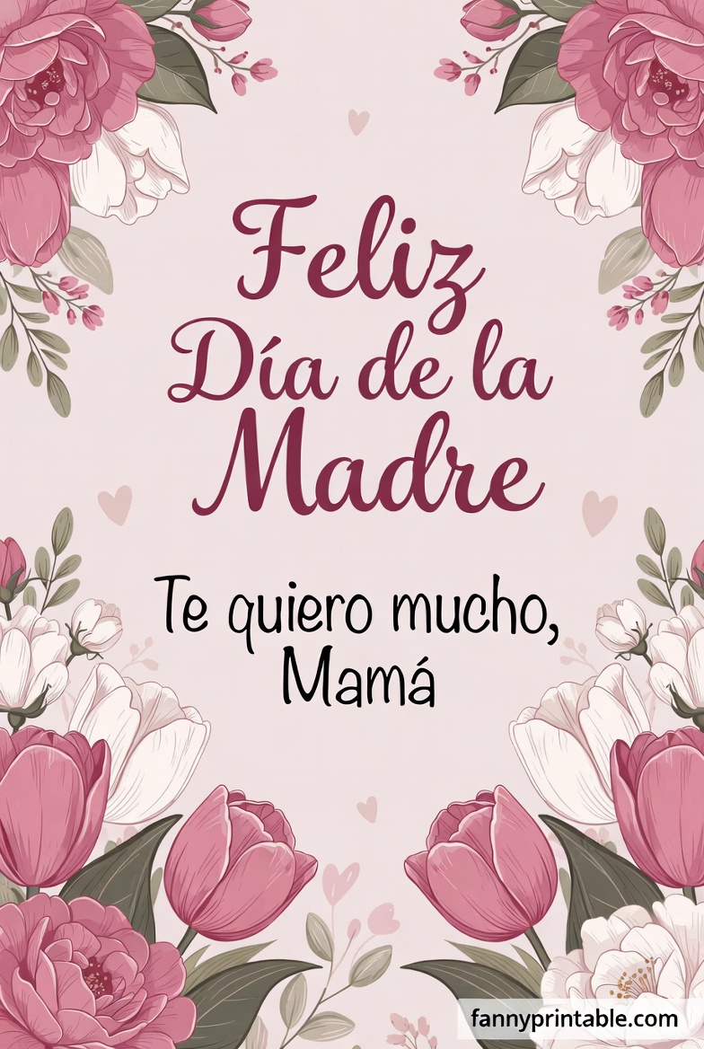 Free Printable Mothers Day Card In Spanish 4 1 Free Printable Mother's Day Card In Spanish (4)