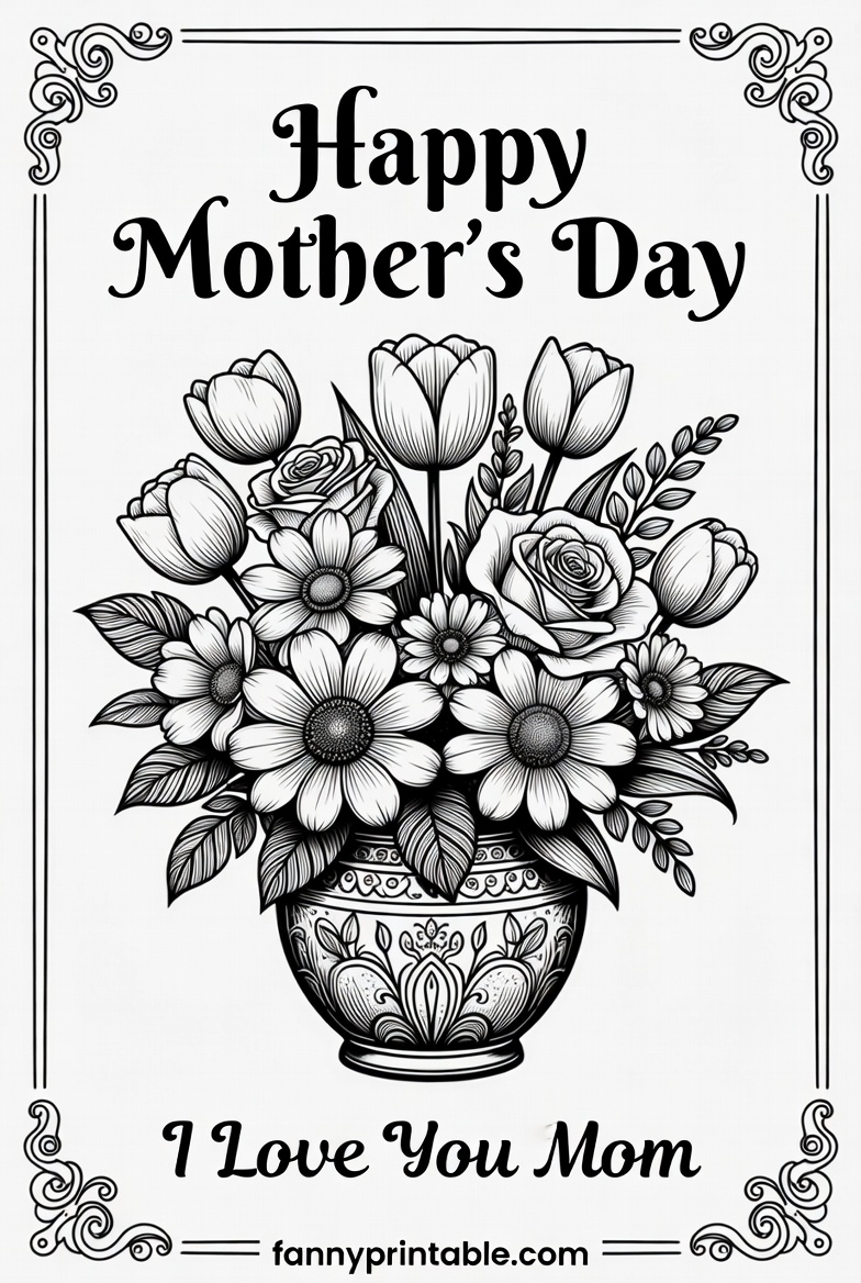 Free Printable Mother's Day Card To Color - Fanny Printable (2)