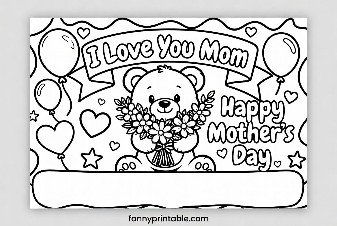 Free Printable Mother's Day Coloring Card (1)