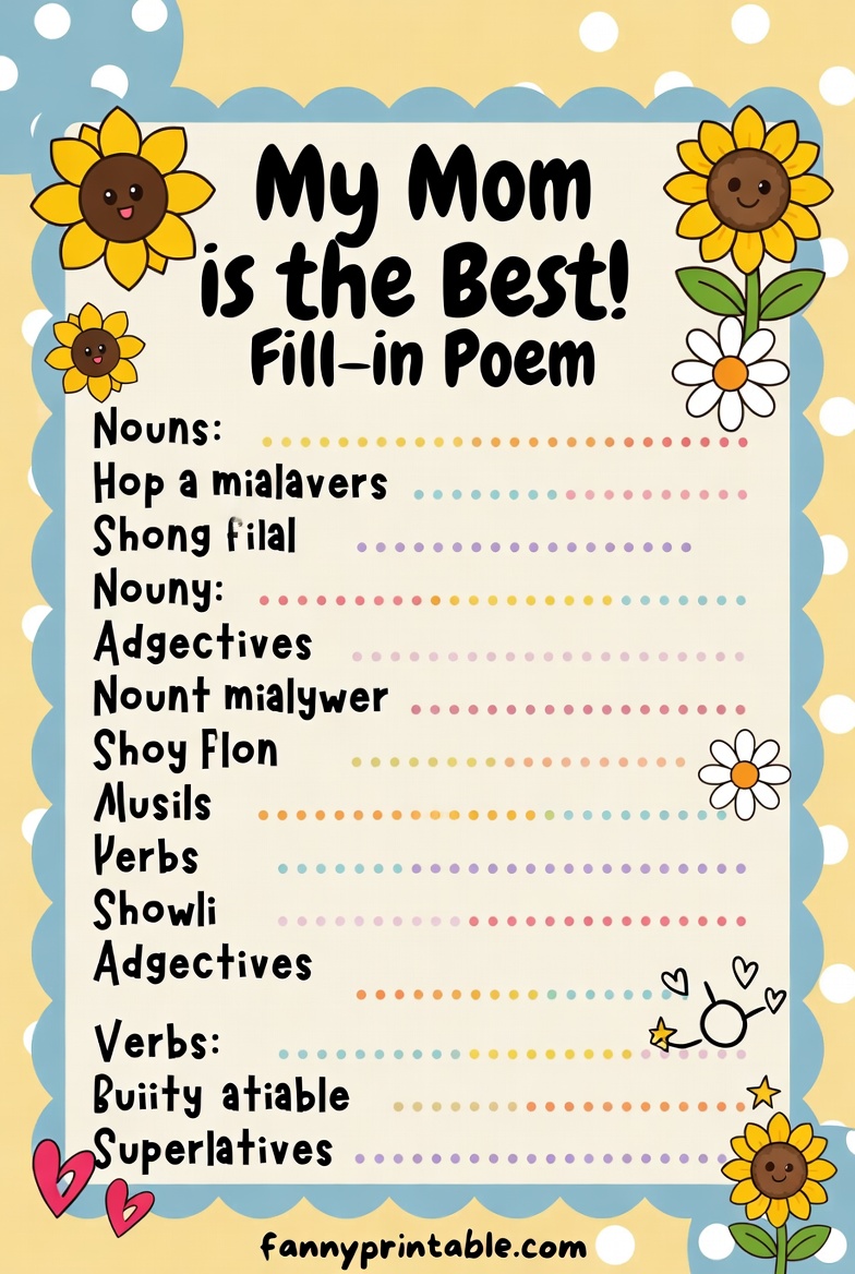 Free Printable Mother's Day Fill In The Blank Poem (1)