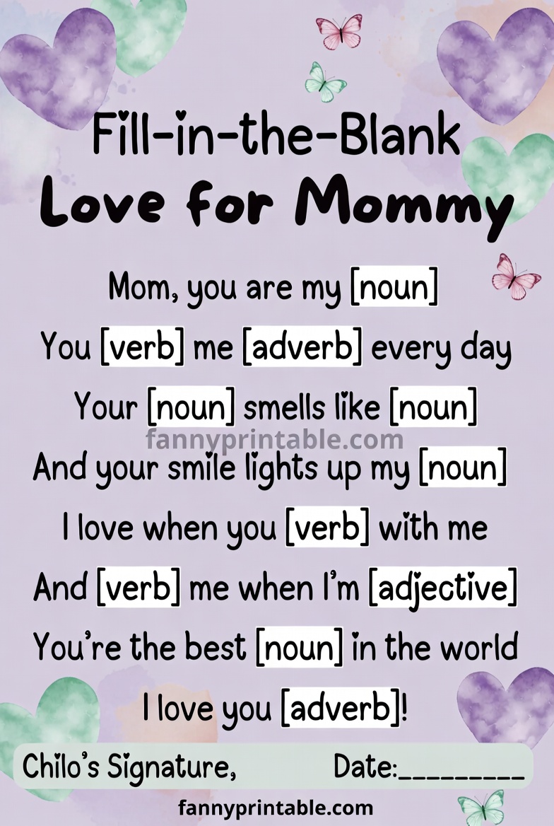 Free Printable Mother's Day Fill In The Blank Poem (3)