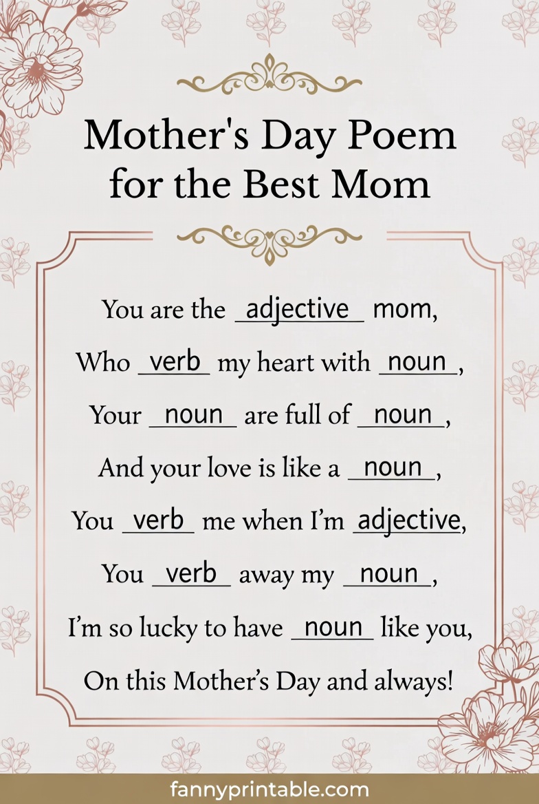 Free Printable Mother's Day Fill In The Blank Poem (4)
