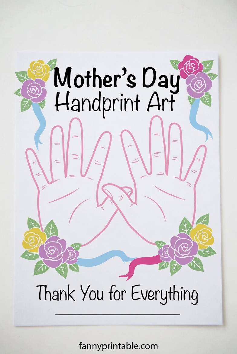 Free Printable Mothers Day Handprint Template 1 1 Free Printable Mother's Day Handprint Template (1)