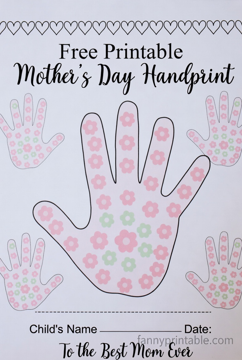 Free Printable Mothers Day Handprint Template 2 1 Free Printable Mother's Day Handprint Template (2)