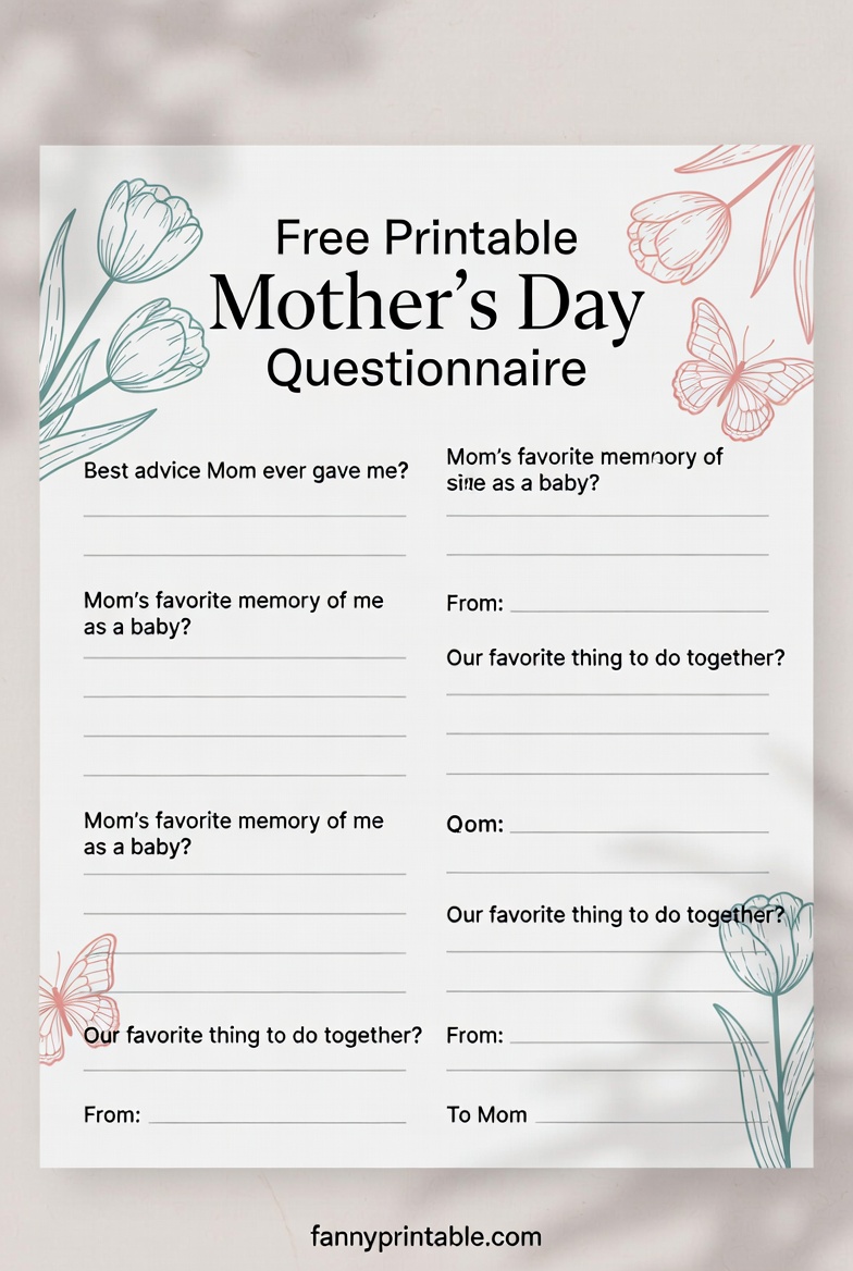 Free Printable Mother's Day Questionnaire - Fanny Printable (3)