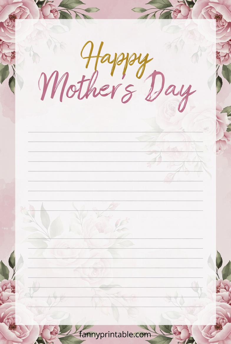 Free Printable Mothers Day Writing Paper 2 Free Printable Mother's Day Writing Paper (2)