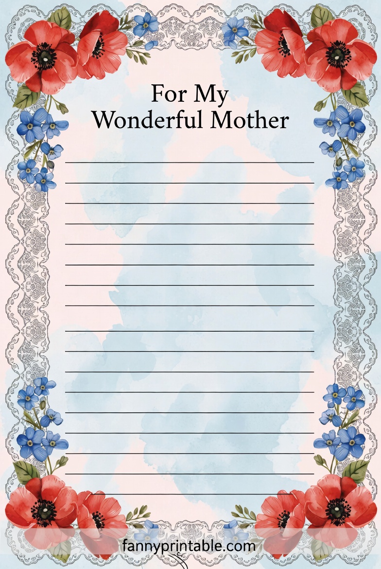 Free Printable Mothers Day Writing Paper 4 Free Printable Mother's Day Writing Paper (4)
