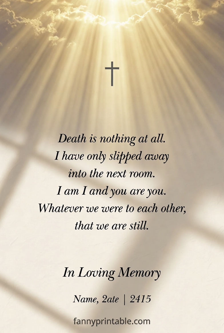 Funeral Memorial Card Poems for Lasting Comfort FannyPrintable (3)