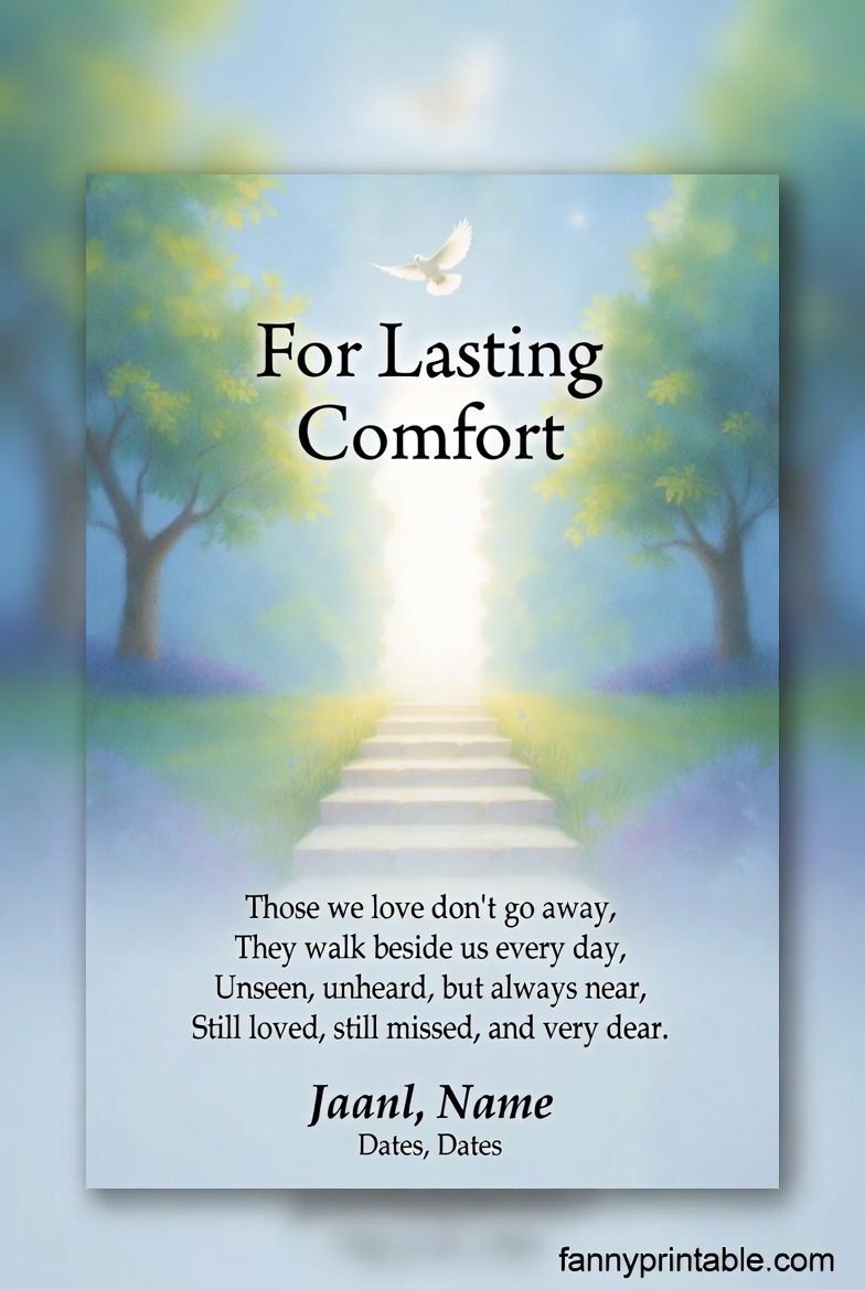 Funeral Memorial Card Poems for Lasting Comfort FannyPrintable (4)