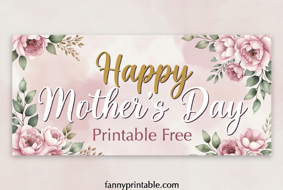 Happy Mother's Day Banner Printable Free (2)