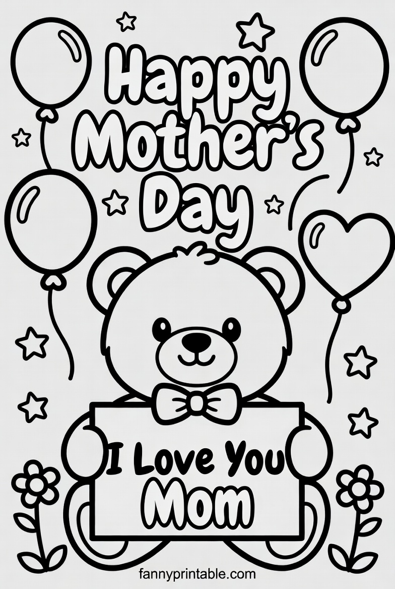 Happy Mother's Day Coloring Pages - Fanny Printable (1)