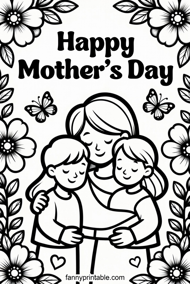 Happy Mother's Day Coloring Pages Free Printable (1)