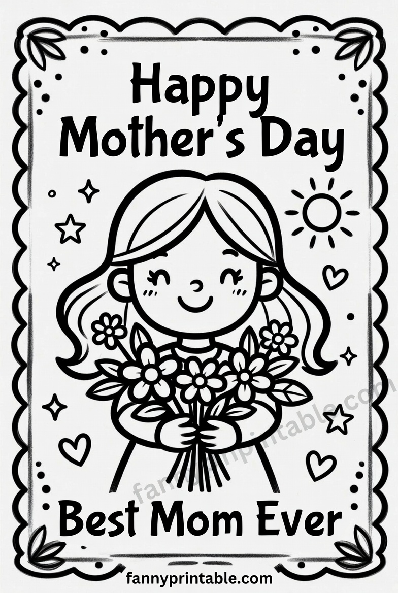 Happy Mother's Day Coloring Pages Free Printable (3)