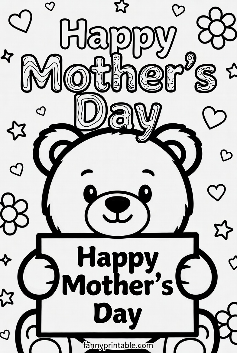 Happy Mother's Day Coloring Pages Printable - Fanny Printable (1)