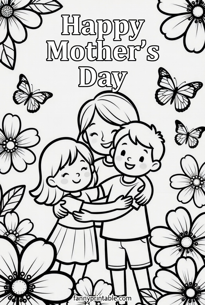 Happy Mother's Day Coloring Pages Printable - Fanny Printable (2)