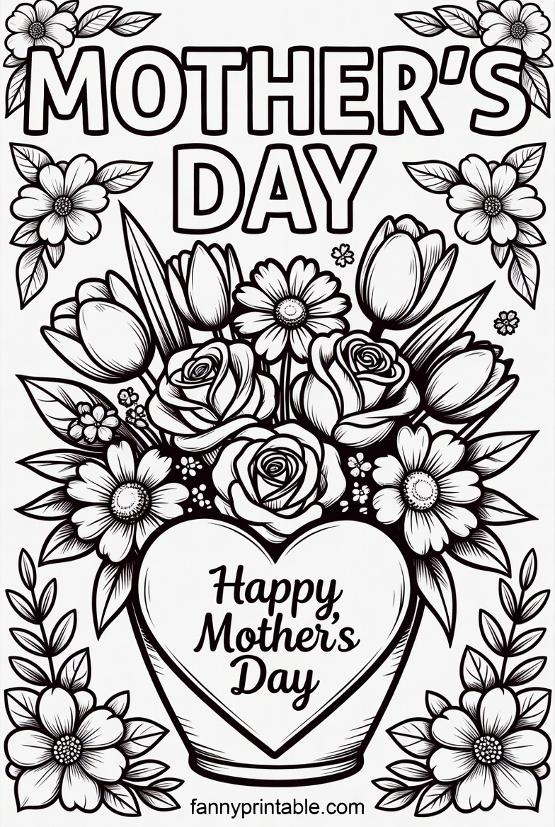 Happy Mother's Day Coloring Pages Printable - Fanny Printable (3)