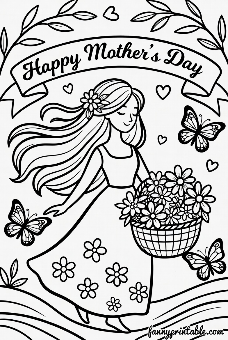 Happy Mother's Day Coloring Pages Printable - Fanny Printable (4)
