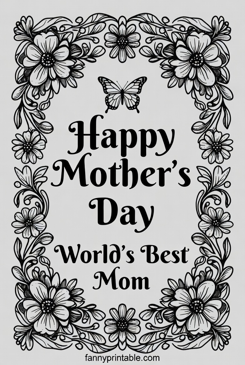 Happy Mother's Day Printable Coloring Pages (1)