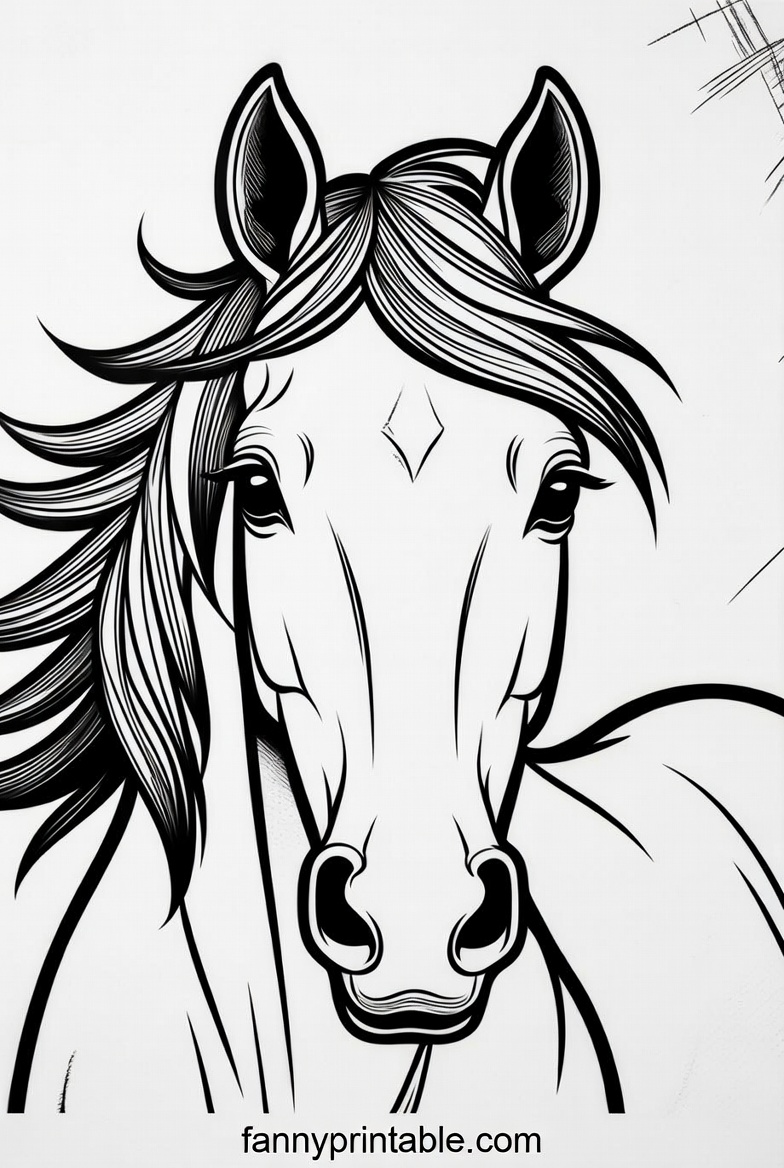 Horse Coloring Pages Printable - FannyPrintable.Com (1)