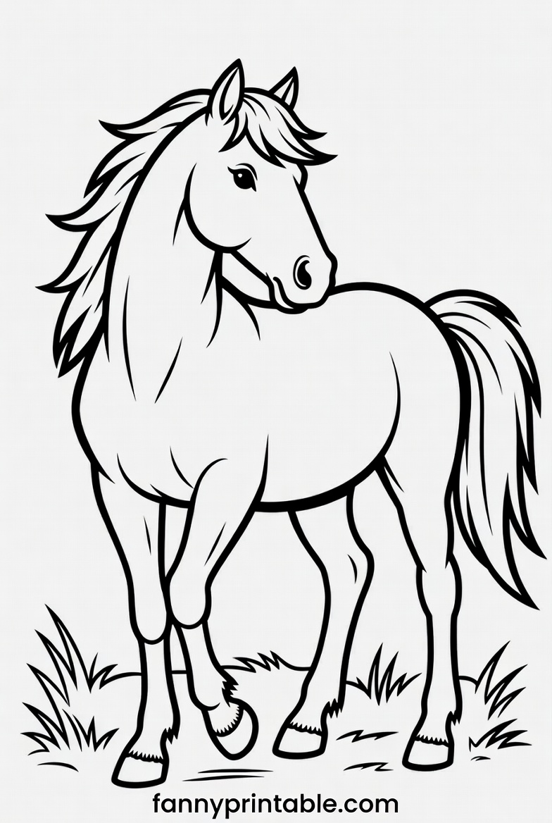 Horse Coloring Pages Printable - FannyPrintable.Com (4)
