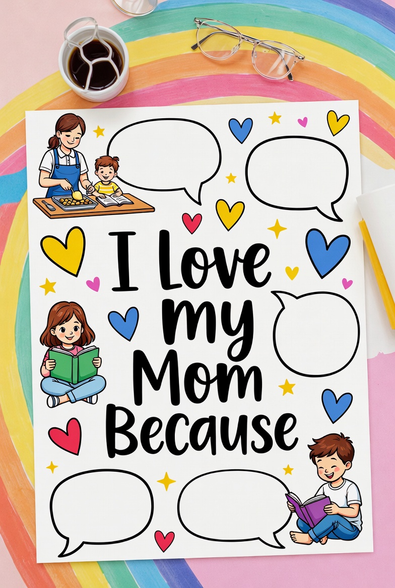 I Love My Mom Because Printable (2)