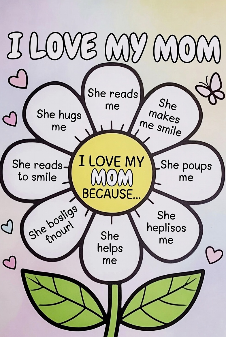 I Love My Mom Because Printable (4)