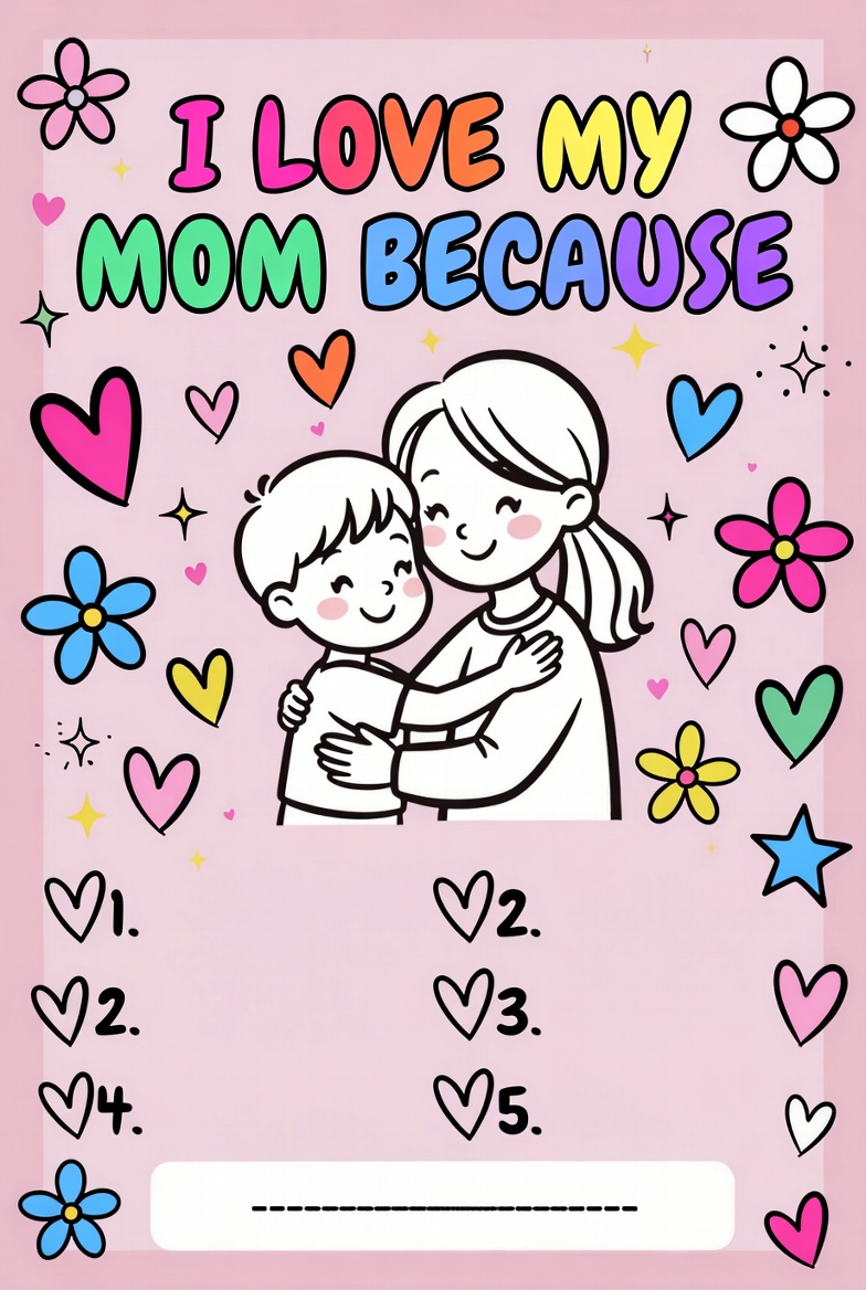 I Love My Mom Because Printable (5)