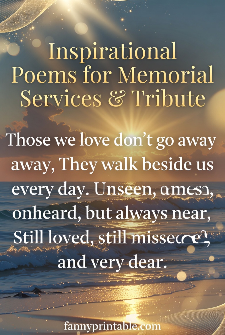 Inspirational Poems for Memorial Services Tribute FannyPrintable 2 Inspirational Poems for Memorial Services & Tribute FannyPrintable (2)