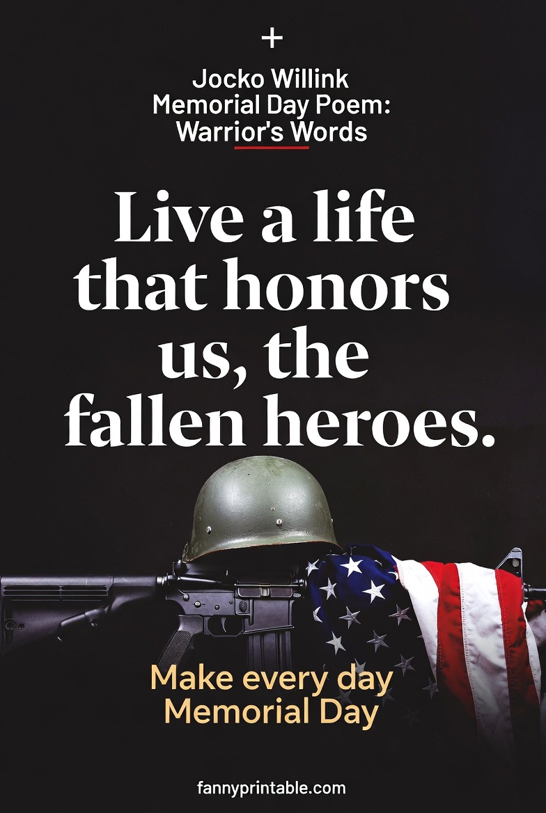 Jocko Willink Memorial Day Poem Warrior's Words FannyPrintable (2)