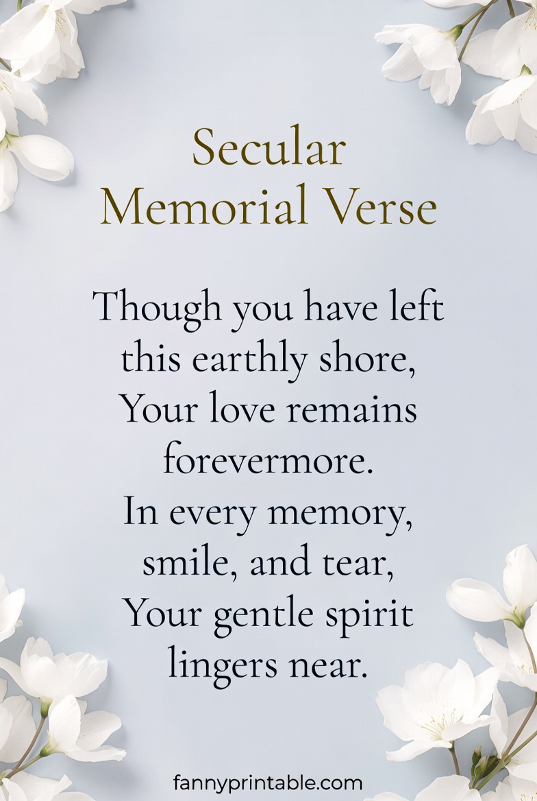 Memorial Card Poems Non Religious Secular Verses FannyPrintable (1)