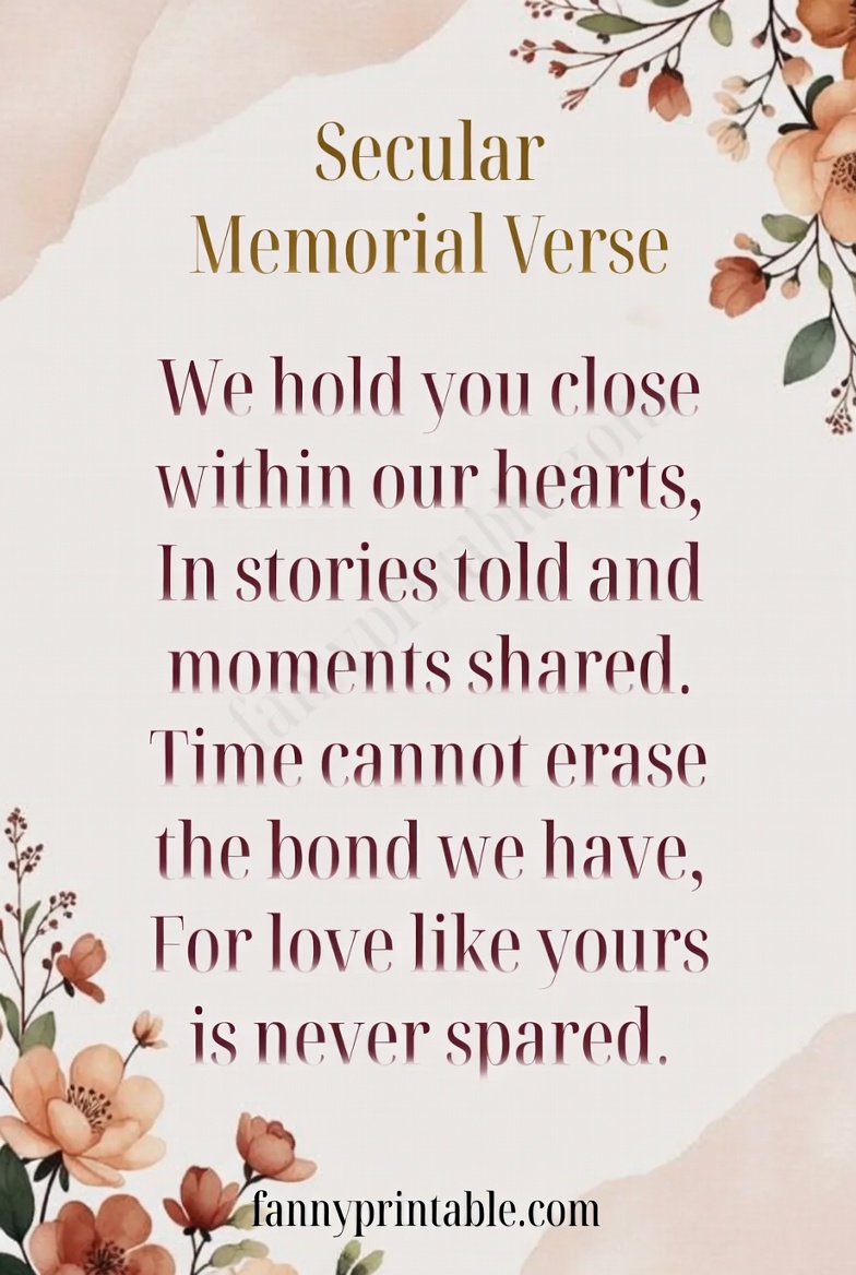 Memorial Card Poems Non Religious Secular Verses FannyPrintable (2)